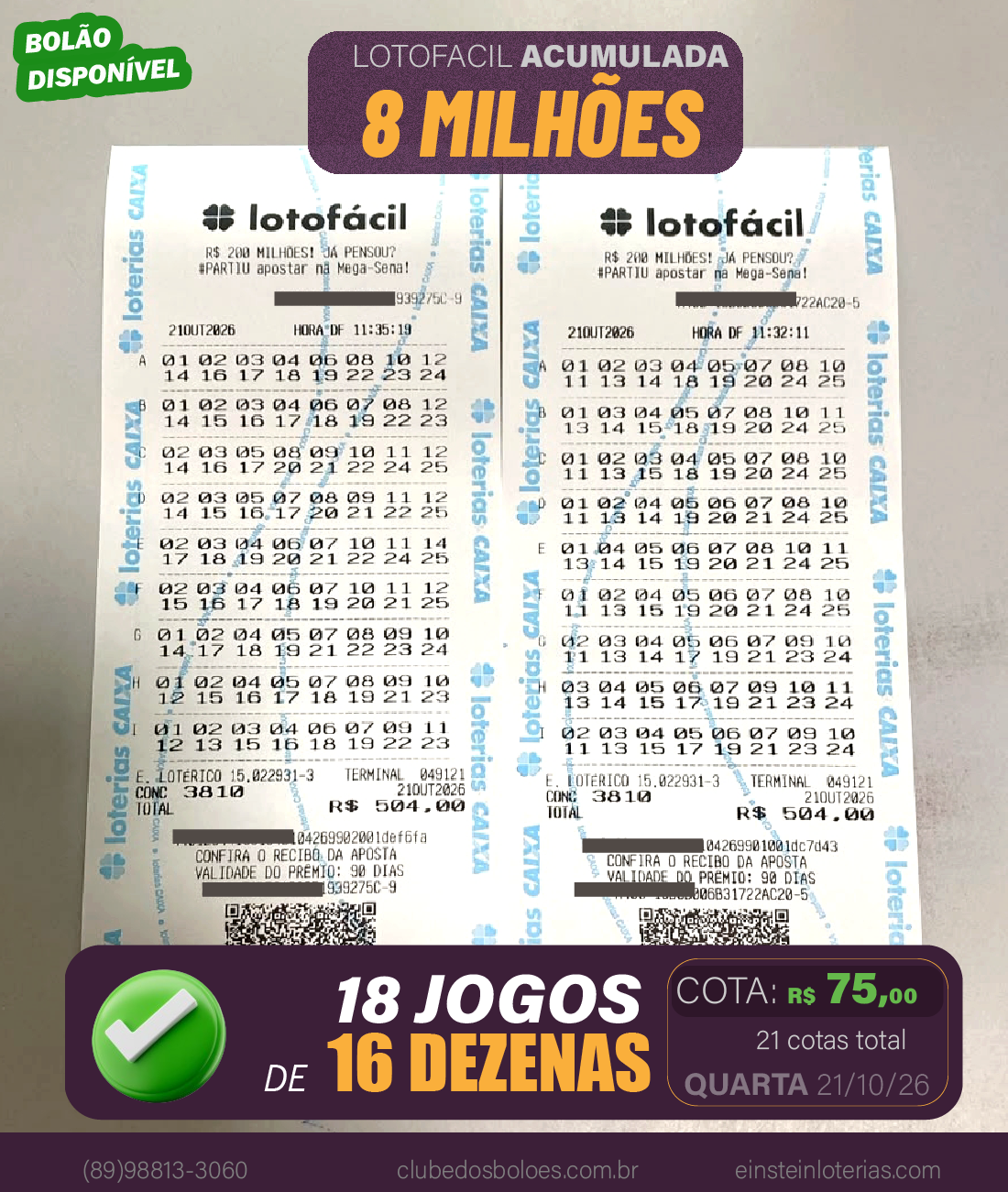Foto dos jogos registrados